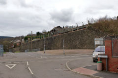 The MRCC line above its retaining wall, Abersychan, March 2009